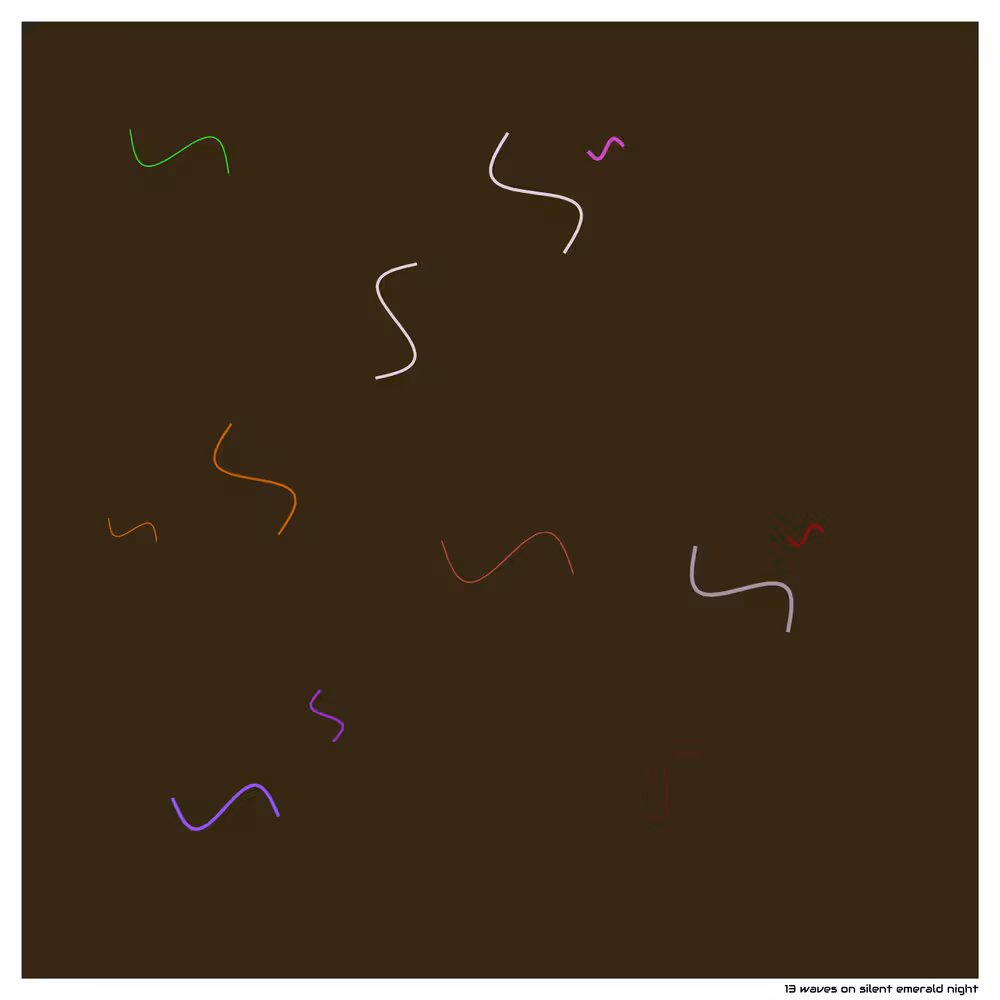 13 waves on silent emerald night